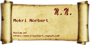 Mokri Norbert névjegykártya